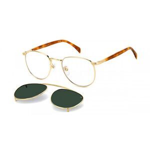 David Beckham Sunglasses Square Full Rim, Gold/Brown Havana Frame and Clear